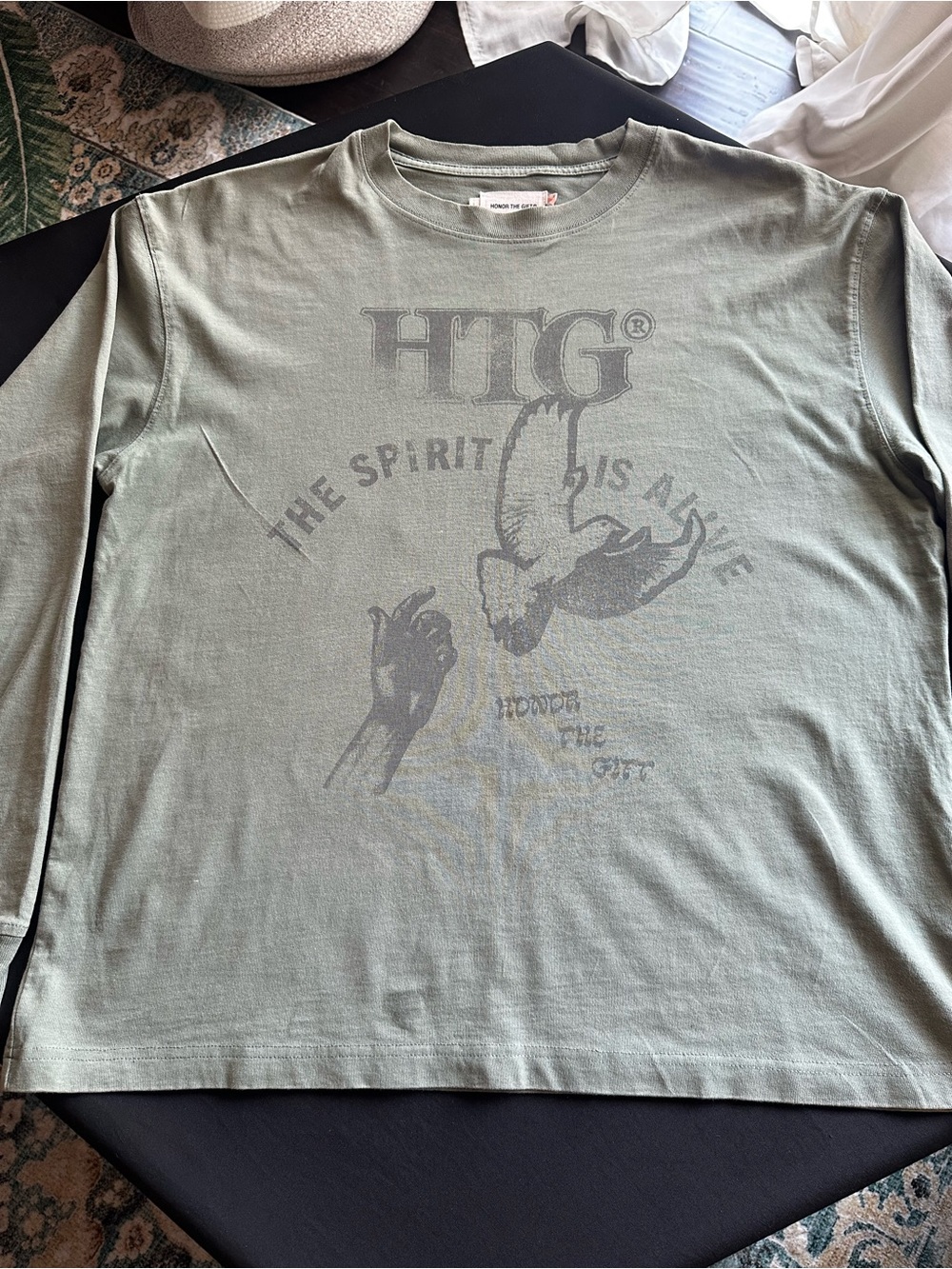 HTG Olive Green Graphic Long Sleeve Tee